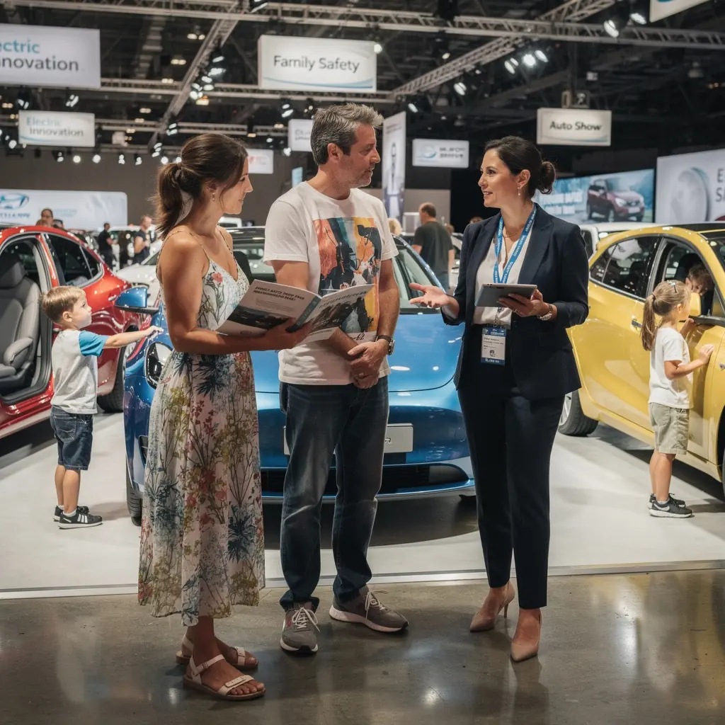 Grupa ludzi analizujących oferty ubezpieczeń samochodowych w biurze.